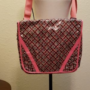 Vera Bradley Frill pink & brown laptop bag